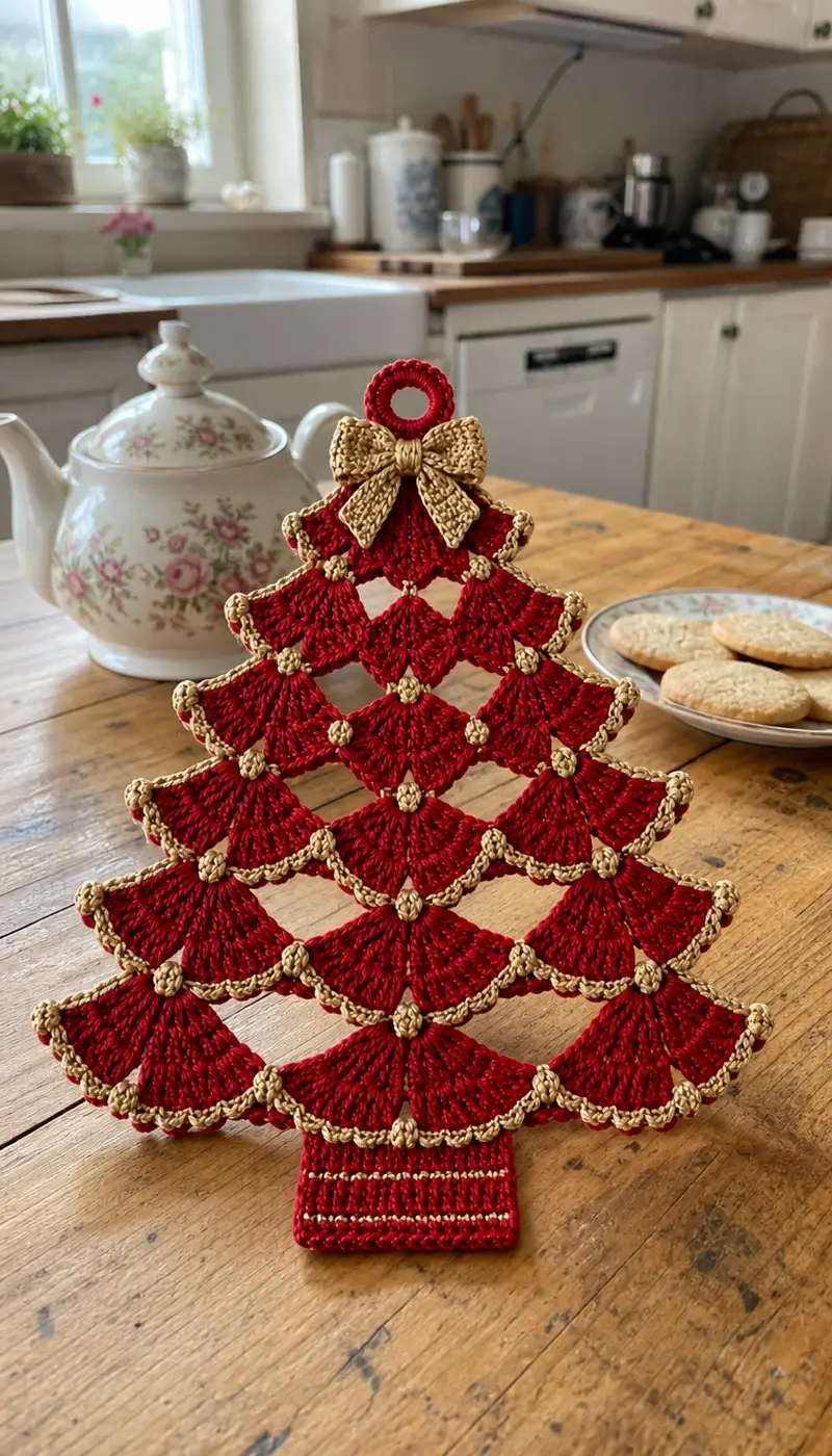Arbol Navideno Decorativo Patrón patrón de crochet - vista detallada del proyecto terminado