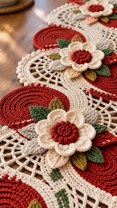 Camino de Mesa Floral en Espiral paso 2 - avance del armado