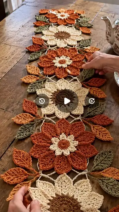 Camino De Mesa Girasoles Otonales paso 1 - avance de la construcción