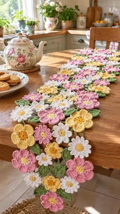 Camino De Mesa Floral En Relieve paso 1 - avance de la construcción