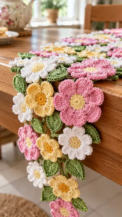 Camino De Mesa Floral En Relieve paso 2 - avance del armado